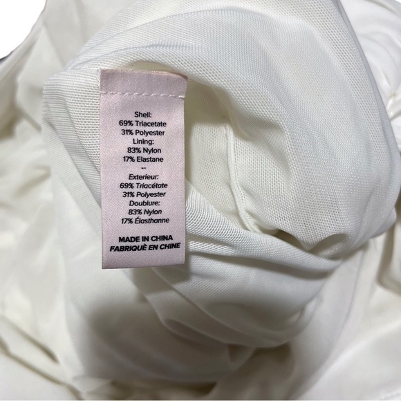 Cinq a Sept Vance Ruched Minidress White Size 8 Spaghetti Straps Side Zip - Picture 7 of 8